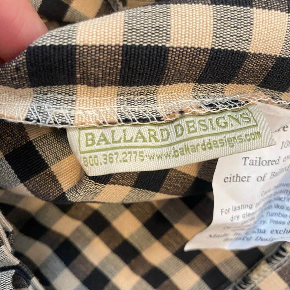 Ballard Designs Couture Chair Slipcover Checkered Cotton Box Pleat Parsons - Picture 5 of 7